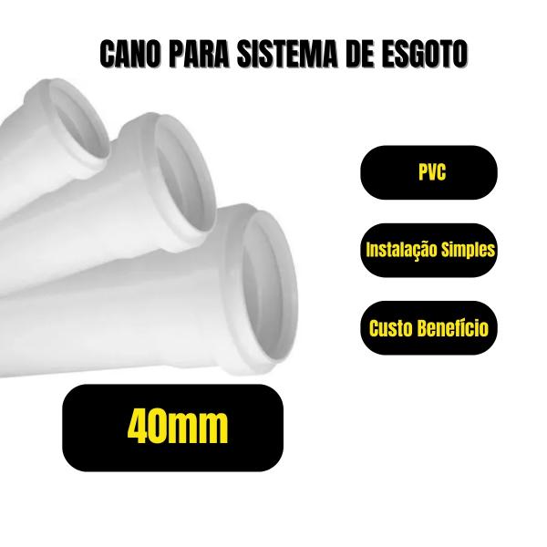 CANO ESGOTO 40 MM (6 METROS) BRANCO 6 METRO