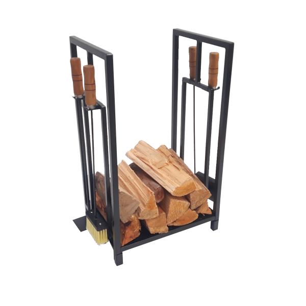 KIT LAREIRA RETANGULAR COMPLETO CABO MADEIRA PRETO 0