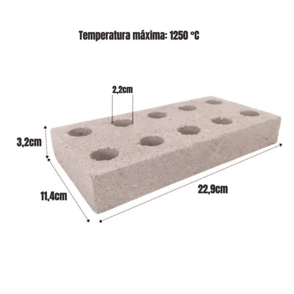 PLAQUETA REFRATARIA 10 FURO PASSANTE 32 MM BEGE 32MM