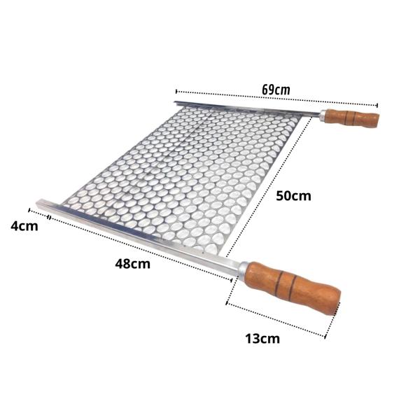 GRELHA MOEDA ECONOMICA COM PONTEIRA 50 X 48 INOX 50X48