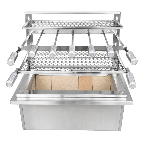 BRASEIRO + SUPORTE FLUTUANTE 740 INOX 430 52x34