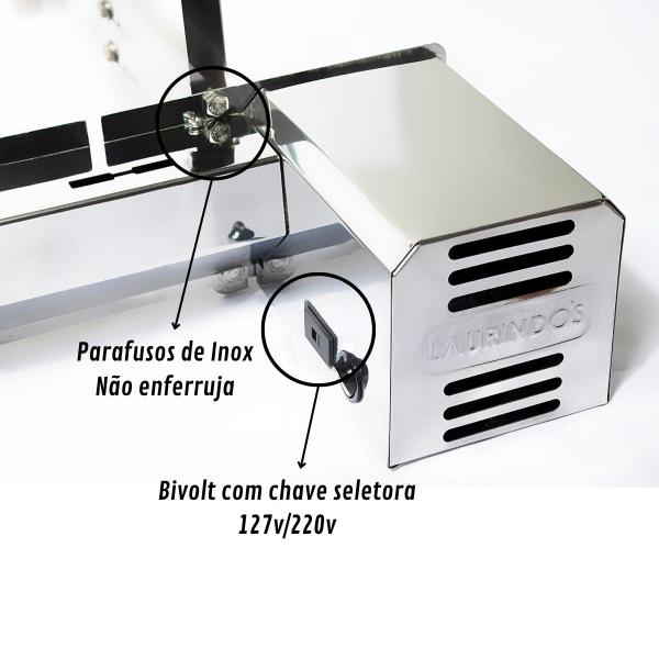 GIRATORIO 4 ESPETO CURTO DIREITO INOX C