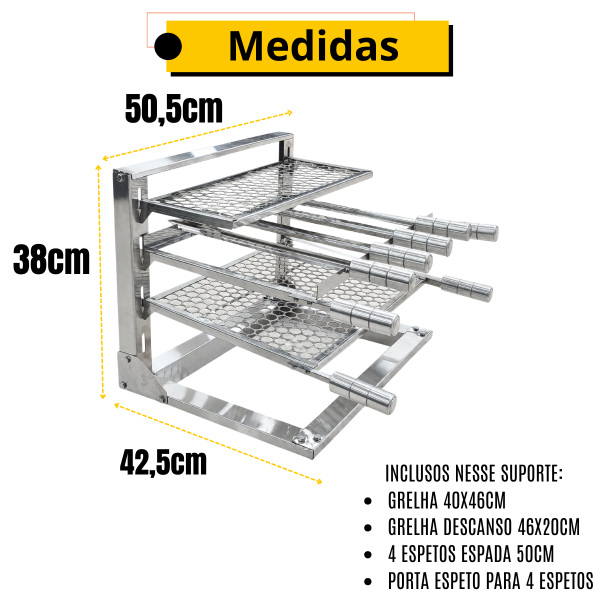 SUPORTE FLUTUANTE 630 INOX