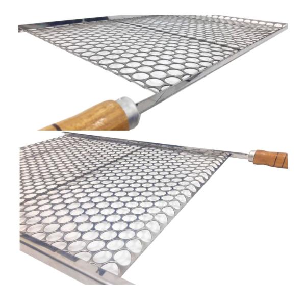 GRELHA MOEDA ECONOMICA COM PONTEIRA 60 X 60 INOX 60X60