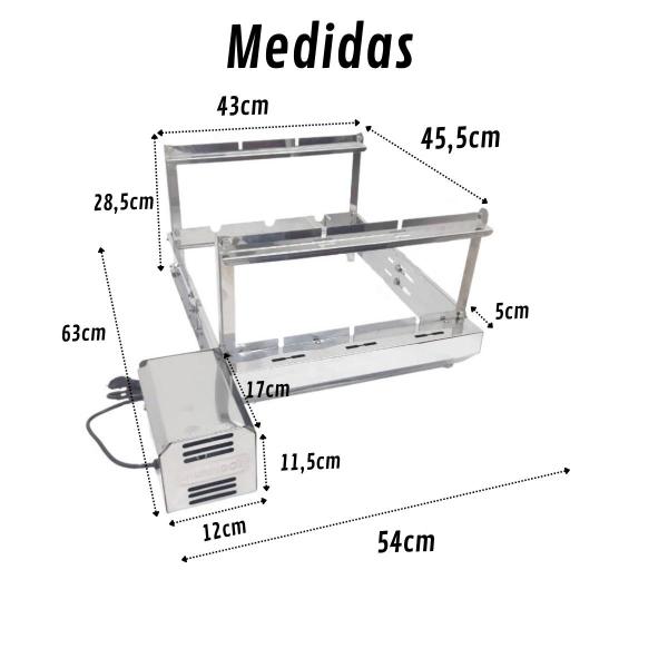 GIRATORIO 3 ESPETO CURTO DIREITO INOX C