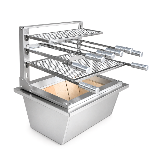 BRASEIRO + SUPORTE FLUTUANTE 630 INOX 430 42x34