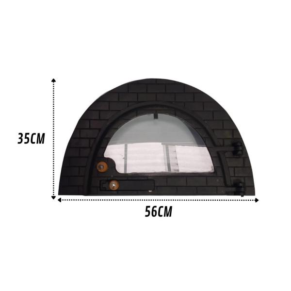 PORTA FORNO IGLU MEDIO E GRANDE VIDRO PRETO 55x7x32