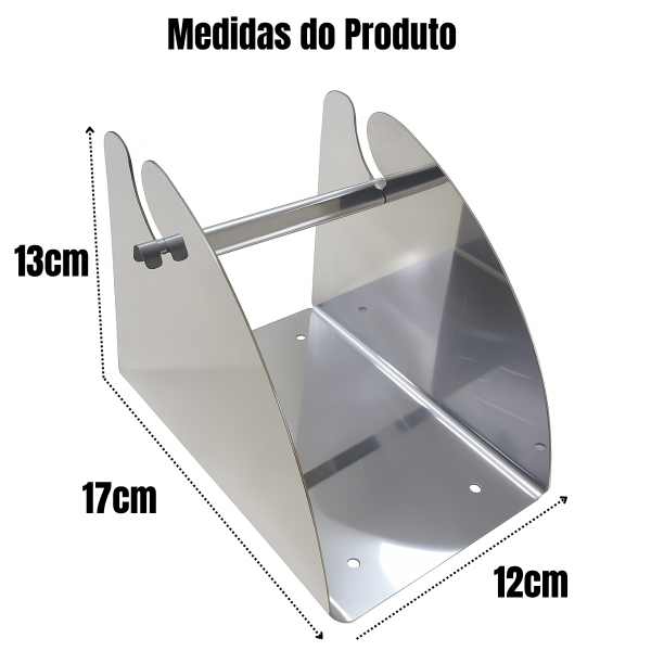 SUPORTE ETIQUETA INOX MEDIO 13x12x17