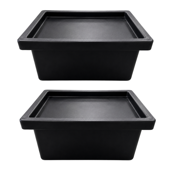 CAIXA COM TAMPA 16 LITROS PRETO - 2 UNIDADES 16 L