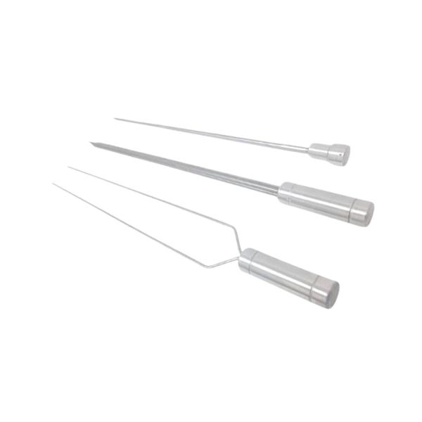 ESPETOS PARA CHURRASCO INOX DUPLO ESPADA CORACAO LAMINA 50CM 0