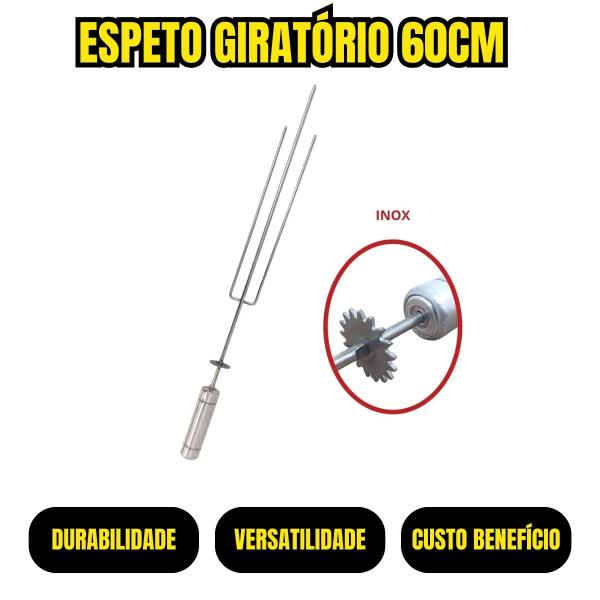 ESPETO GIRATORIO TRIPLO 600 MM INOX 60 CM