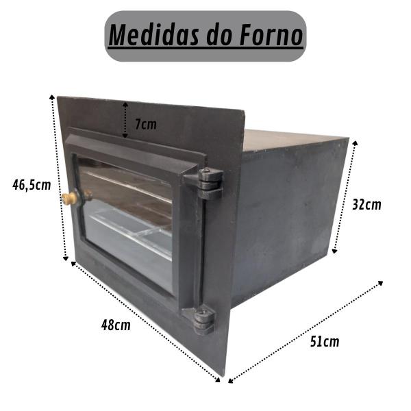 FORNO FERRO FUNDIDO GRANDE TAMPA VIDRO QUADRADO PRETO