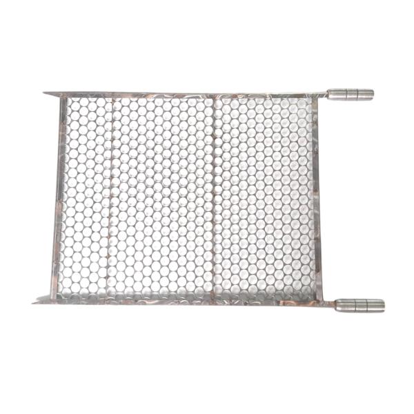GRELHA MOEDA COM PONTEIRA 50 X 60 INOX 50X60