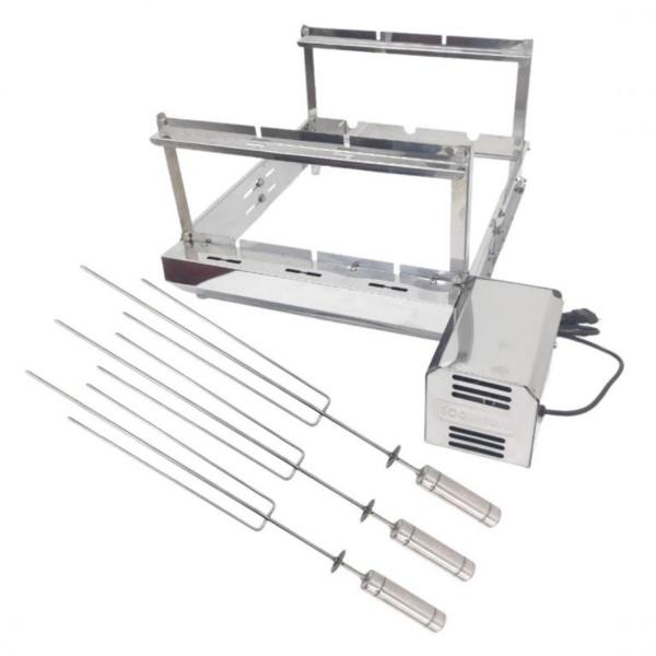 GIRATORIO 3 ESPETO LONGO DIREITO INOX L