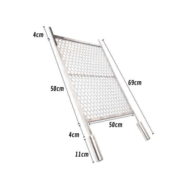 GRELHA MOEDA COM PONTEIRA 50 X 50 INOX 50x50