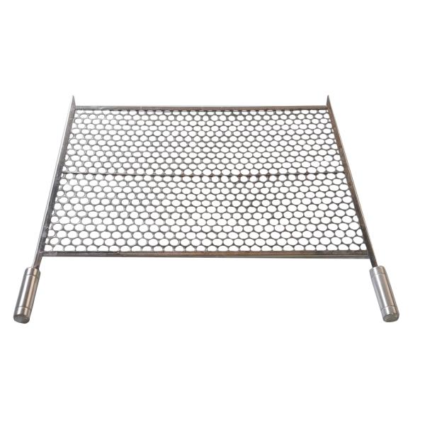 GRELHA MOEDA COM PONTEIRA 70 X 50 INOX 70X50