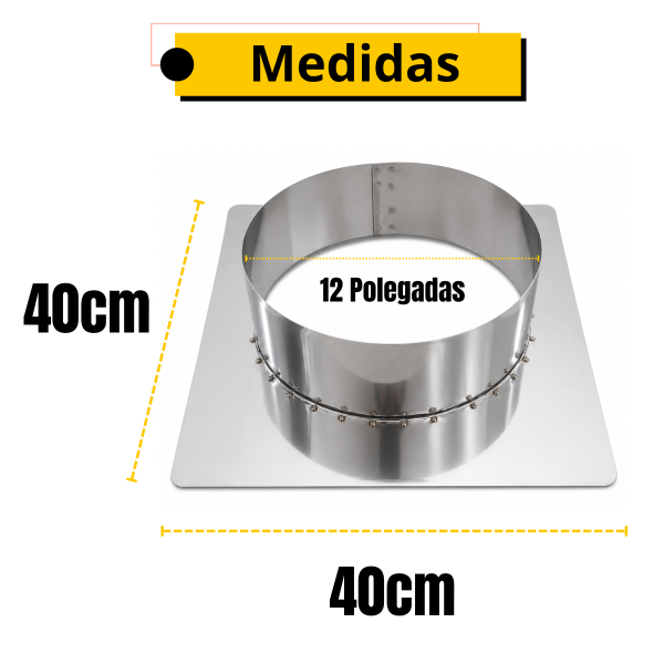 ADAPTADOR INOX 430 PARA TUBO 12 40x40