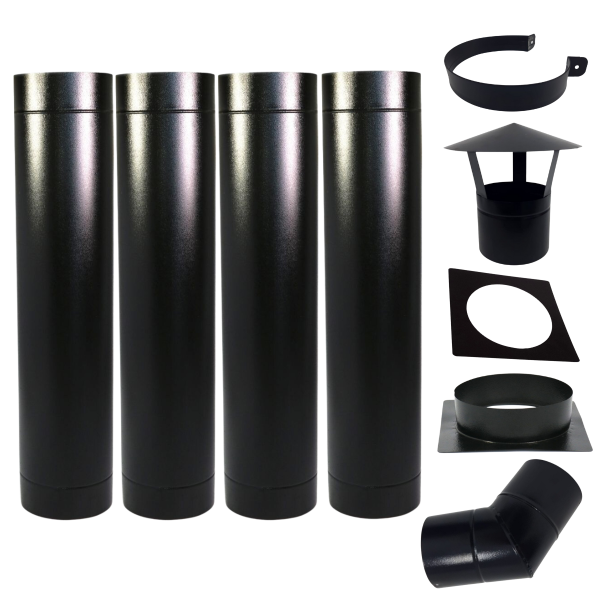 KIT CHAM PRETO 8POL 4M COMPLETO C/CHAPEU CHINES/CURVA 45 8