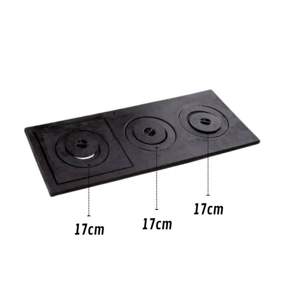 CHAPA FERRO FUNDIDO 73 x 30 PRETO