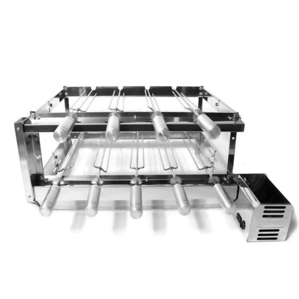 GIRATORIO DUPLO 9 ESPETO LONGO DIREITO INOX L
