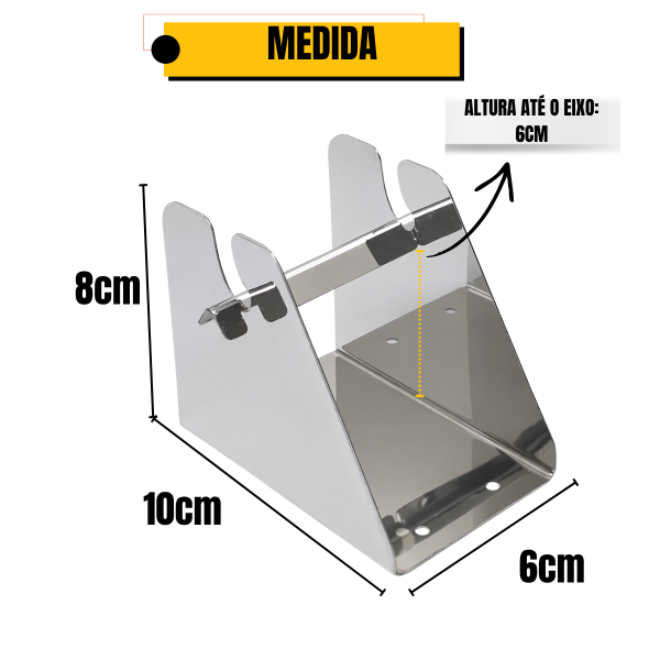 SUPORTE ETIQUETA INOX PEQUENO 6x8x10