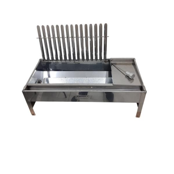 CHURRASQUEIRA INOX GRELHA ARGENTINA E CHAPA 24CM