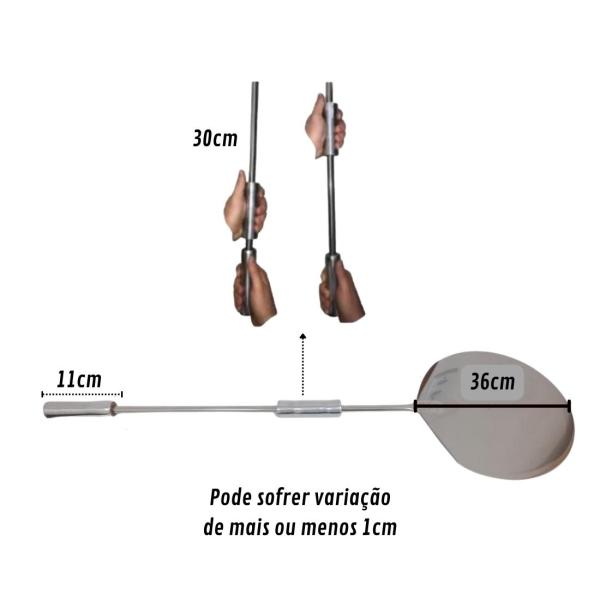 PA DE PIZZA CABO DESLIZANTE 36 INOX 36 CM