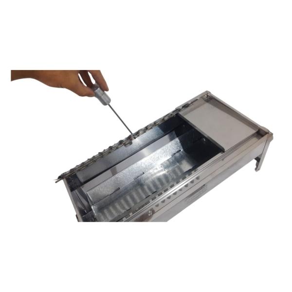 CHURRASQUEIRA INOX GRELHA ARGENTINA E CHAPA 24CM