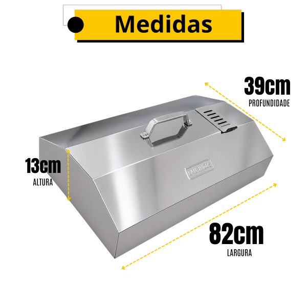 ABAFADOR INOX PARA GRELHA 1000 1000