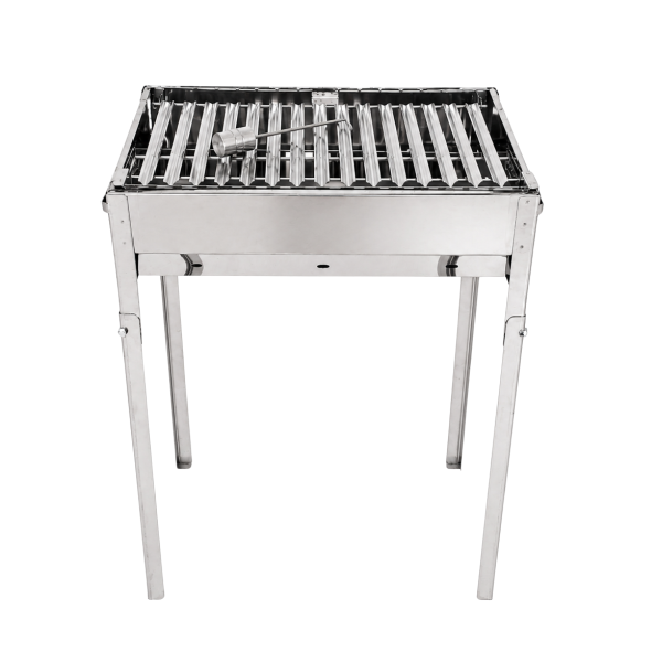 CHURRASQUEIRA INOX GRELHA ARGENTINA E PERNAS 65CM
