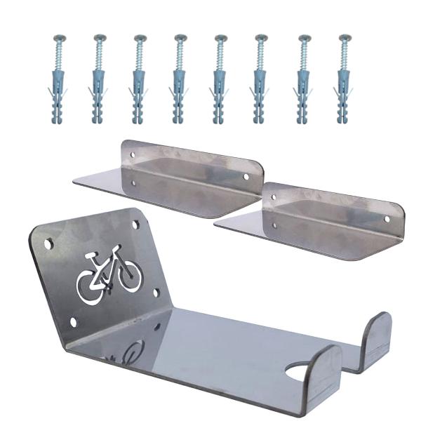 SUPORTE PAREDE BICICLETA INOX INOX BRILHANTE 15x11
